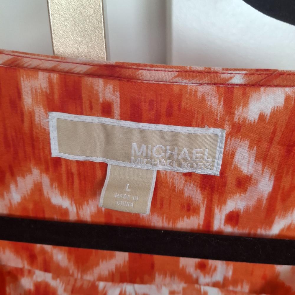 Michael Kors Orange Patterned Blouse - image 5